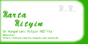 marta mityin business card